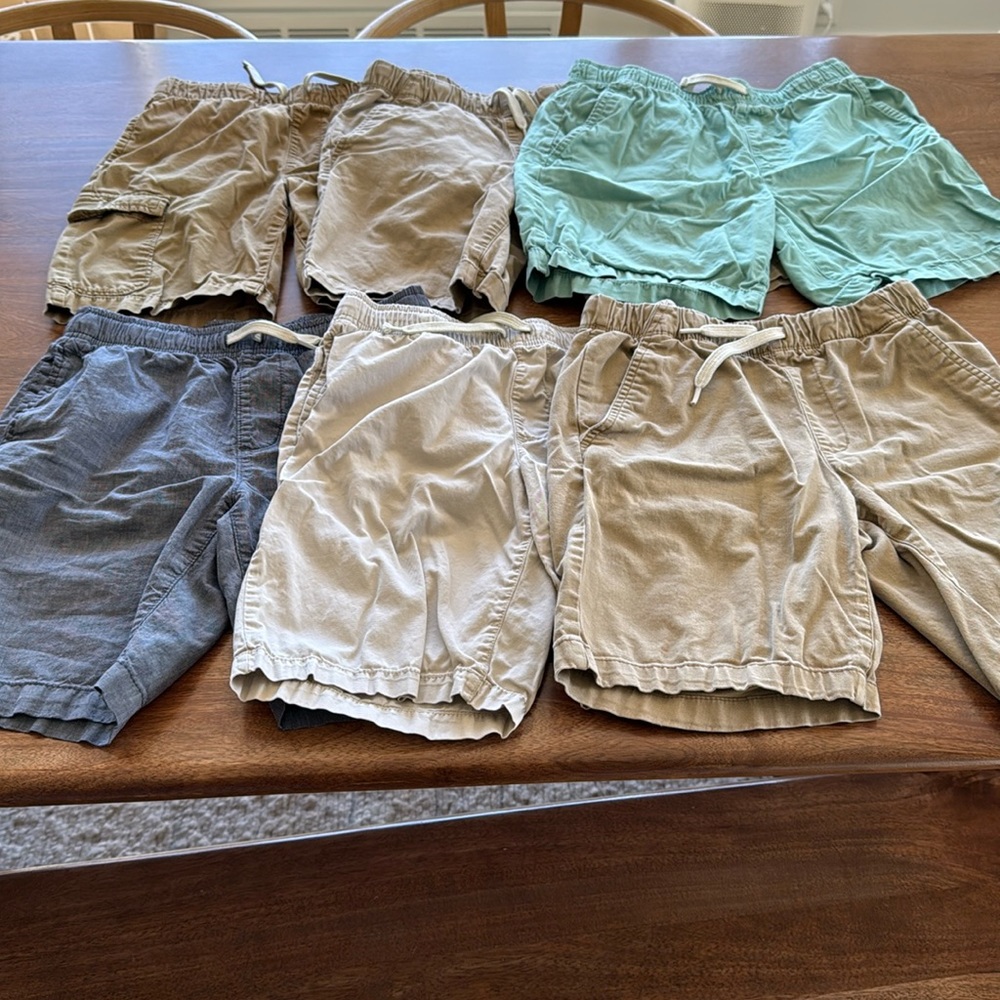 6 pairs Old Navy twill boys shorts